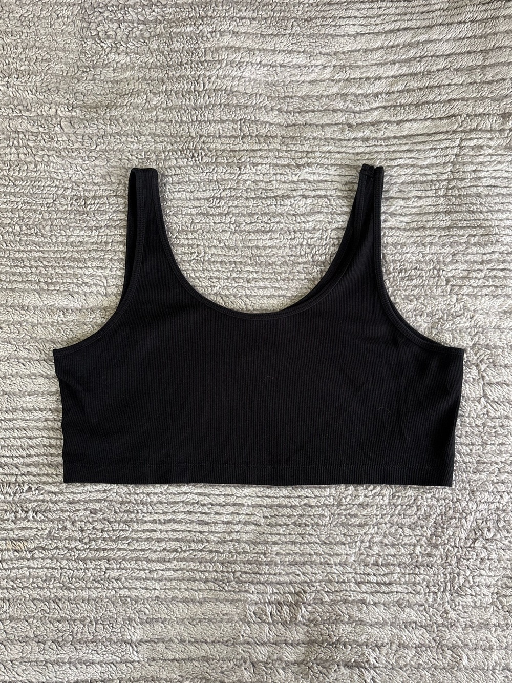 H&M Divided Black Ribbed Tank Top Size XL but runs so small cropped summer
